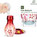 Kingsyard Hummingbird Feeder for Outdoors, Glass 26 oz Leak Proof Feeder with Ant Moat & 6 Ports, Hanging Bird Feeder for Garden Decor, Red