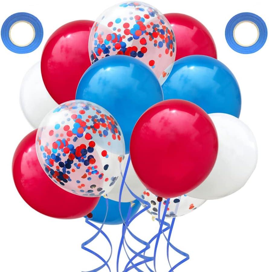 Gadpiparty 32pcs Mixed Latex Sequin Balloons Shower and Boys and Girls's Birthday Party Decorations Includes Red and Sequin Balloons Ribbons (Picture 1)