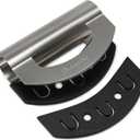 Checkered Chef Salad Chopper Tool, Mezzaluna Knife Stainless Steel Vegetable Rocker