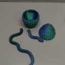 Easter Eggs, Snake Egg with 3D Printed Snake, Year of The Snake 2025, 3D Printed Snake, Executive Desk Toys, Articulated Snake, Fidget Toys Gifts for Easter Adults (GreenBlue)