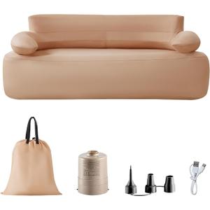 Inflatable Sofa with Built-in Air Pump Rechargeable, Inflatable Couch Support 880 lbs,Blow Up Couch for Camping Home,Travel,Picnic | Support 880 lbs, Camping, Home, Travel, Picnic, Twin XL