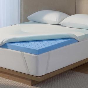 Breescape Cooling Mattress Topper King Size - 3 Inch Soft Breathable Foam Mattress, Cooling Mesh Cover, High Density Support, Non-Slip Elastic Straps, 3-Side Zipper Removable & Washable, 76"*80"