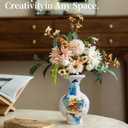 3D Puzzle Vase  200-Piece Interlocking Plastic DIY Flower Vase, Home Decor/Stress Reliever/Floral Arrangement Art, Unique Creative Gift (Light-Up Function) (Purple Blossoms)