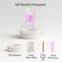 Yimi's Dream Cotton Rope Gift Basket  White Woven Gift Basket with Lace, Decorative Organizer for Baby Shower, Housewarming, Nursery, Toys, Socks, Diapers, Christmas, Holiday Gifts (Oval - 12"x8"x5")