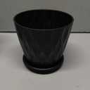 6 Inch Indoor Planter Pots with Drainage Hole and Tray Saucer,Flower Pots for Indoor Outdoor Garden Plants and Flowers, Multicolor, 5 Packs (Black)