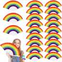 Panelee 48 Pcs Rainbow Hand Fans Portable Folding Pride Handheld Fans Plastic Colorful Pride Decorative for Women Men Gay Party Supplies Music Festival Dance Events(Rainbow Style)
