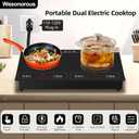 2 Burner Electric Cooktop,110V 2500W Electric Stove Top with Touch Control,9 Heating Level,Timer & Kid Safety 2 burner cooktop.