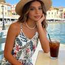 RAISEVERN Womens Rompers for Summer Casual Short Jumpsuits with Pockets 2026 Spaghetti Straps Cami Beach Vacation Clothes (XX-Large, Style 11 Leaves)