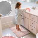 Yimobra Bathroom Rug Set 1 Piece, Luxury Shaggy Bath Mat Set with Non Slip Backing, Ultra Soft & Absorbent Mats for Bathroom Floor, Machine Washable, 31.5"x20 , Pink