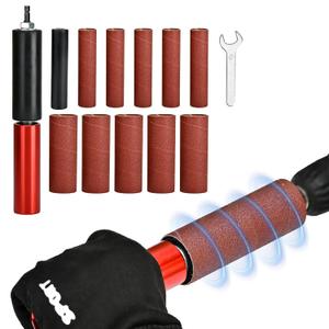 Hand-Held Rubber Sanding Drum for Drill - 4-1/2" x 1-1/2" and 4-1/2" x 1", Spindle Sander Adapter for Power Drill, Drum Sanding Sleeves for Wood and Metal