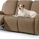 Timeles Recliner Covers for 3 Seater Reclining Sofa Slipcover Furniture Protector for Dogs and Pets Stretch Soft Washable (Three-Seater, Light Brown)