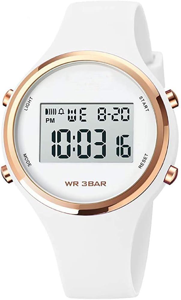 XCZAP Outdoor Sport Watches Alarm Clock 5Bar Waterproof LED Digital Watch (white)