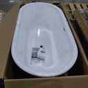 Lordear White Acrylic Freestanding Soaking Tub With Overflow And Drain