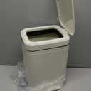 rejomiik Small Bathroom Trash Can with Lid Slim Soft Close Garbage Can Step Wastebasket Container Trash Bin for Office Bedroom Kitchen Living Room (2.6 Gallon Cream)