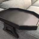Sofa Arm Clip Table, Armrest Tray Table, Drinks/Remote Control/Snacks Holder (Plastic, Black)