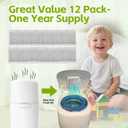 12 Pack Diaper Pail Carbon Refill FiltersPremium Charcoal Odor Absorbers Deodorizer for Playtex Diaper Genie Complete and Expressions Pail Ultimate Odor Control for Baby Nursery & More