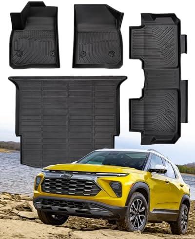 for Chevy Blazer Floor Mats & Cargo Liner Accessories 2019-2025, All-Weather Waterproof TPE All Season Guard Odorless Anti-Slip Floor Liners for Chevy Blazer Accessories 2019 2020 2021 2022 2023 2024