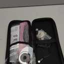 VLOXO Cordless Electric Scissors, Cardboard Cutter with Safety Lock 4.2V Electric Mini Cutter Power Rotary Scissors for Leather Felt Rug Box with Storage Box Pink