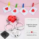 Heartfelt Matching Keychains: Romantic Gift for Couple, Christmas Gifts for Boyfriend & Dad Keychain 2PCS