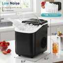 DUMOS Ice Maker Countertop, Ice Machine with Portable Handle, Basket and Scoop, 26lbs Daily, 9 Bullet Cubes in 6~8 Mins, Auto-Cleaning for Home, Kitchen, Office, Outdoors, RV Camping