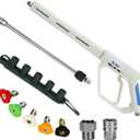 janz Pressure Washer Spray Kit, 5000 PSI White High Power Washer Spray ith M22 Fittings, 1/4'' Quick Connector, 5 Spray Nozzle Tips and Nozzle Holder