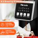 Horavie Single Serve Coffee Maker with Built-in Grinder, Fast Brew 6-16oz Single Cup for Whole Beans, Grounds, K Pod, Grind and Brew Coffee Maker with 47oz Water Tank, Descaling Alert, Black