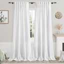 Two White Curtains 52"W x 64"L