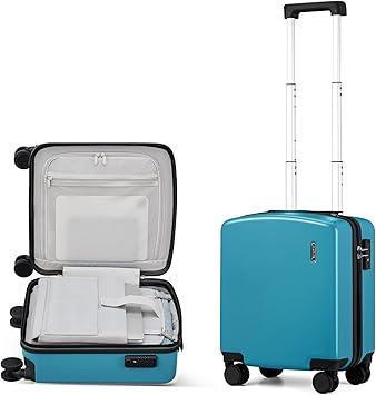 Hanke 16 Inch Underseat Carry On Luggage with Wheels Hard Shell Mini Small Suitcases Carry On Bag for Airline Approved TSA Luggage Lightweight Travel Suitcase(Caribbean Blue)