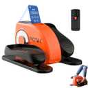 Under Desk Elliptical Machine for Seniors Rehab Electric Seated Leg Foot Pedal Exerciser Bike, Portable Trainer for Home & Office with Remote and LCD Monitor, Orange