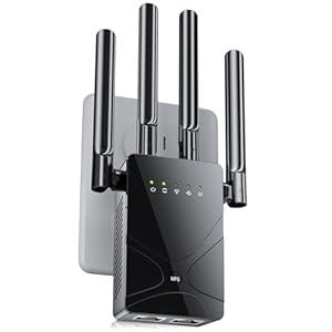 WiFi Extender, 15555 Sq.ft Long Range WiFi Repeater Signal Booster for Home,Strongest Wireless Router Amplifier w/Ethernet Port,Mesh Intenet Repeater Support 99% Devices,1-Tap Setup