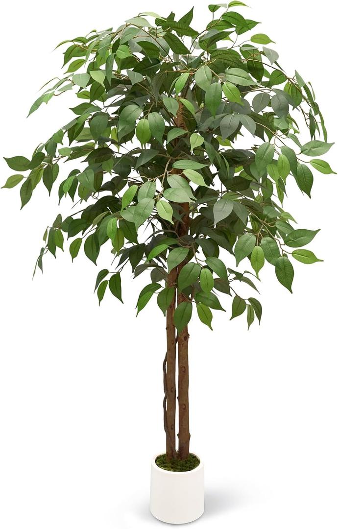 5FT Artificial Ficus Tree with White Plante UV Resistant