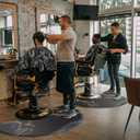 OmySalon 3ft. x5ft. Salon Anti Fatigue Mat for Hair Stylist, 5/8" Thick Barber Floor Mat with Round Cutout Under Styling Chair, Anti-Slip Design