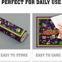 Mardi Gras Placemats Set of 4 18x12 Inch Carnival Fleur De Lis and Masks Linen Place Mat Heat-Resistant Washable Wipeable Table Mat for Party Kitchen Dining Home Decor