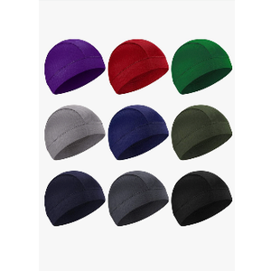 SATINIOR 9 Pieces Cooling Skull Caps Helmet Liner Sweat Beanie Cap Wicking Cycling Running Hat for Men and Women Sports