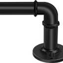 30-120 Inch Wrap Around Curtain Rod 1" Diameter for 30-114 Windows, Adjustable Curtains Rod, Black Industrial Curtain Rods for Windows Heavy Duty Window Treatment Rods for Blackout Curtains 1 Pack