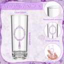 50 Sets Quinceanera Party Favors Bulk for Guests 2.2oz Acrylic Clear Shot Glasses Thank You Cards with Organza Bags Anos Sweet 15 Birthday Party Favors(Purple)