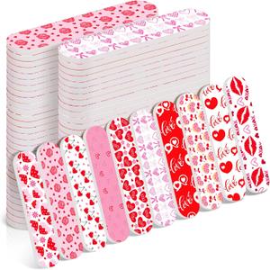 50 Pack Valentines Nail Files Gifts Bulk Mini Emery Boards Double-Sided Galentines Day Pink Gift Party Nail Files Favors Stocking Stuffers for Women Employee Appreciation Staff Coworkers