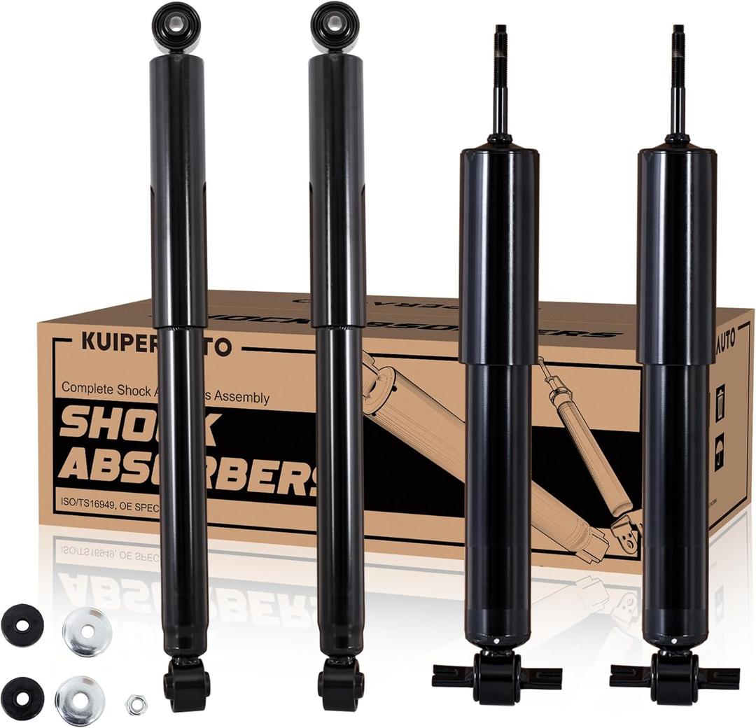 Front and Rear Shock Absorbers Complete Struts Assembly Compatible for 1999-2006 Chevy GMC Silverado Sierra 1500, w/o Electronic Suspension, RWD Replacement 37150 32326 4Pcs