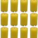 12 Pack 2x3 Inch Citronella Pillar Candles for Outdoor Indoor, Unscented Column Candles for for Home Garden Patio Yard Balcony, Smokeless Dripless and Clean Burning Emergency Candle - Yellow