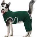 Kuoser Dog Surgery Recovery Suit, Professional Dog Surgical Suit for Back Legs, Soft Dogs Recovery Sleeve to Prevent Licking Biting Wounds, Dogs Onesie After Surgery Elbow Protector, Green XL