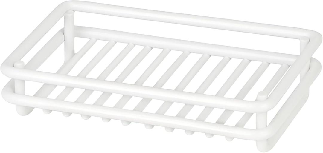 Creative Home Metal Wire Soap Dish Tray Rust-Resistant Iron Bathroom Holder with White Powder Coating Bar Soap Rack for Shower Sink Kitchen Vanity, 3.1 x 4.4 x 1 H Inch