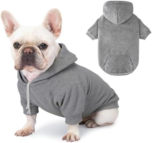 Dog Basic Hoodie Ultra-Soft Dog Clothes Cold Weather Sweaters for Medium Large Dogs Breathable Cozy Fabric Pet Coat Warm Stylish Sweatshirt with Leash Hole Pocket Dogs Jacket for Cats Boys Girls M