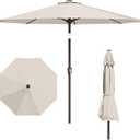 11FT Patio Umbrella, Outdoor Umbrella with with 8 Sturdy Fiberglass Ribs,Market Table Umbrella with Push Button Tilt and Crank,Suit for Backyard,Garden,Pool,Deck(Creamy-white)