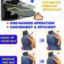 2 Pack Baseball Cap Organizer Can Hold up to 20 Hats for Wall Mount Closet Door Bedroom, Easy to Install Large Capacity Baseball Caps Organizer with Spring Clips, Clean, Space-Saving Hat Storage