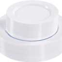 Fijinhom 100PCS White Disposable Plates for 50 Guests Including 50PCS 10" Dinner Plates & 50PCS 7" Dessert Plates, White