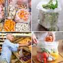 12" x 20" Clear Plastic Produce Bag on a Roll, Food Storage Bags for Vegetables, Bread, Fruits and Meat, Easy To Tear, Continuous Roll- 350 Bags/Roll - [4 Rolls]