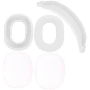 Silicone Case Cover for AirPods Max Headphones,Ear Pad Case Cover/Ear Cups Cover/Headband Cover for AirPods Max (USB-C/Lightning)(2024/2020),Accessories Silicone Protector for Apple AirPods Max, White