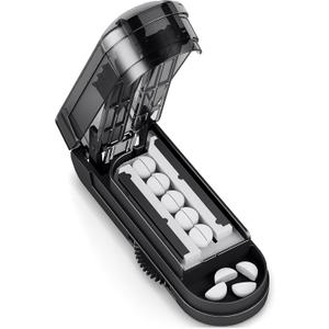 DEPAD Pill Cutter Splitter for Cutting Multiple Pills, Adjustable Pill Cutter Splitter for Small and Tiny Pills with Accurate Alignment, for Small or Large Tablets with Sharp Safe Blade (Black)