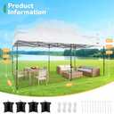 COBIZI 10x20 Pop up Canopy Tent Heavy Duty, Easy Set-up Commercial Outdoor Party Tents, 100% Waterproof Wedding Gazebo, 3 Height Adjustable with Wheeled Bag, White