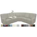 ROFASVCO Reclining Sectional Couch Covers L Shape Waterproof Washable Recliner Sofa Cover for L Shaped Sectional Super Stretch Soft Corner Recliner Slipcovers (5 Seater 1 Console Cover, Light Khaki)